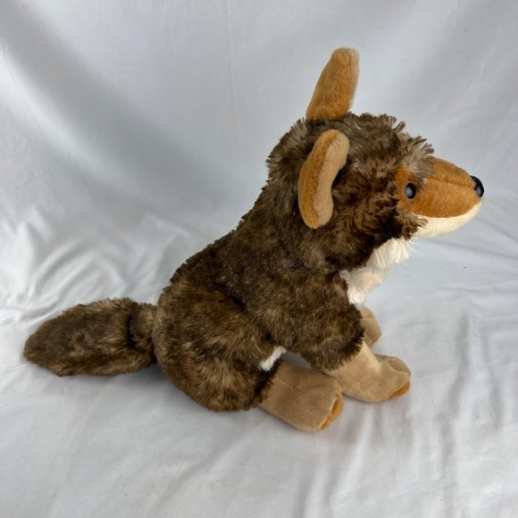 Wolf Plush Wild Republic Golden Brown Sitting Stuffed Animal Toy 13" - Picture 2 of 8